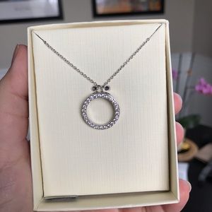 Open circle sterling silver necklace